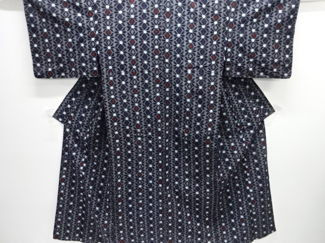 アンティーク　木綿本場久留米絣　麻の葉単衣着物